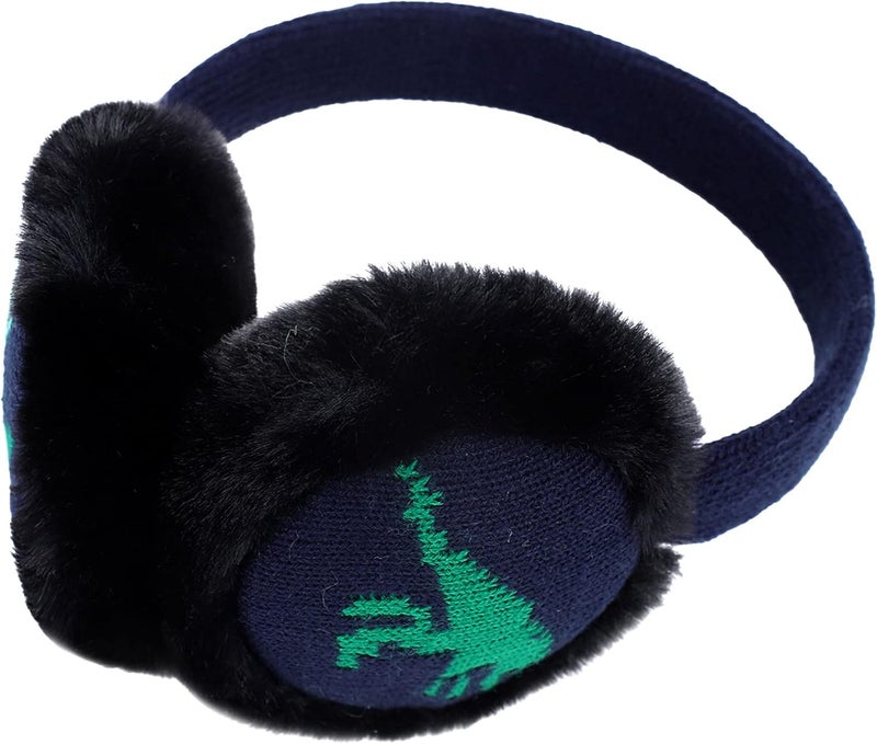 BUTITNOW Toddler Kids Knit Dinosaur Earmuffs Soft Plush Comfortable Winter Outdoor Ear Warmers for Boys Girls - Image 3